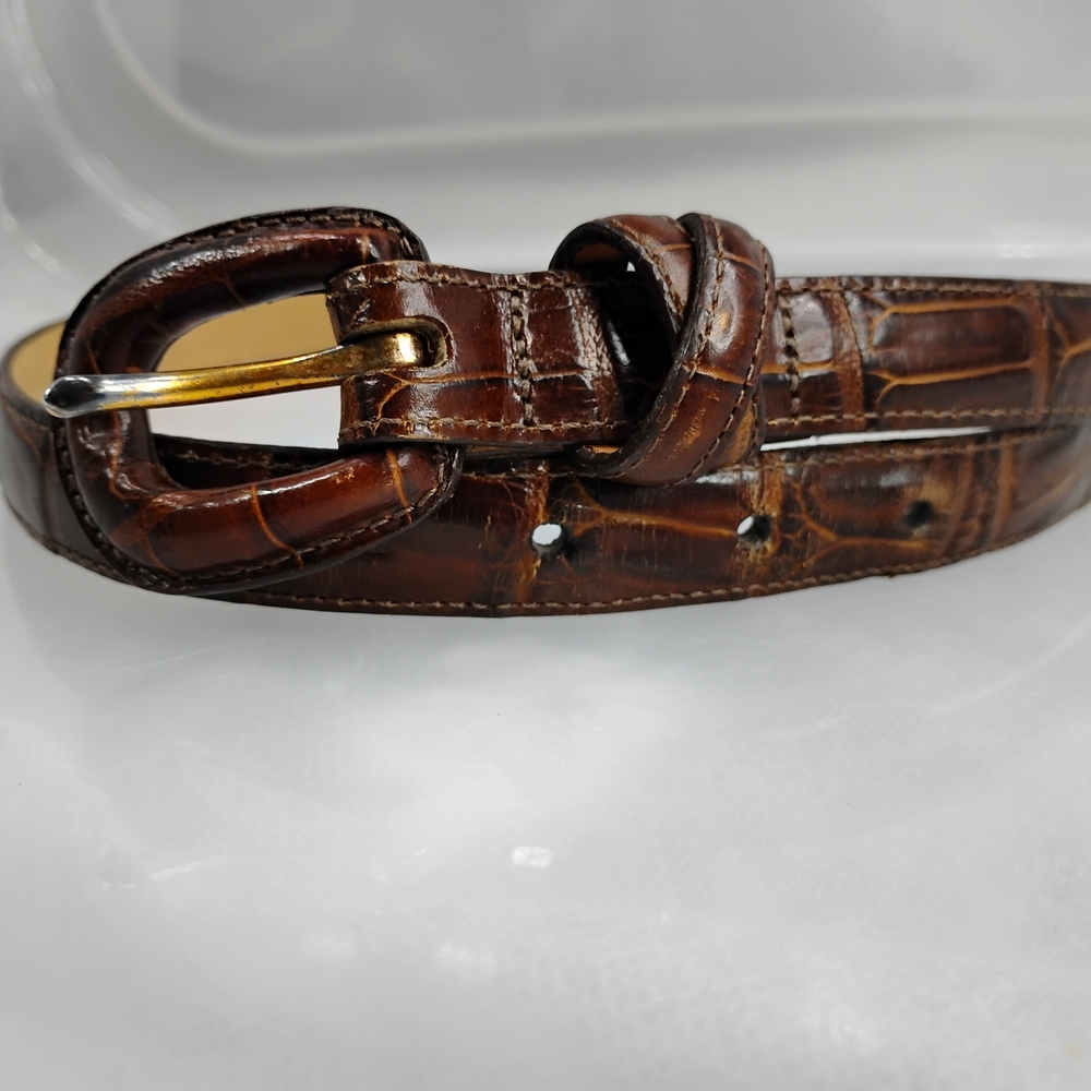 Brighton Brown and Tan Leather Belt - Picture 4 of 12